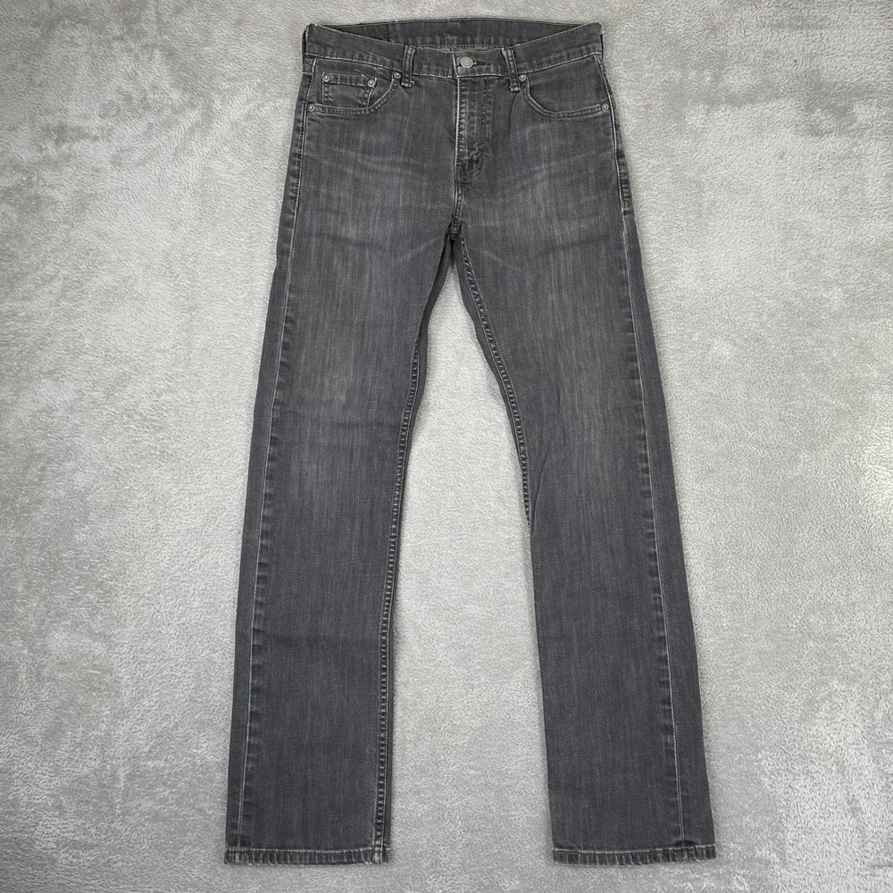 Levi 513 Slim Straight Jeans Mens 30x32 Grey Stretch Denim Pants